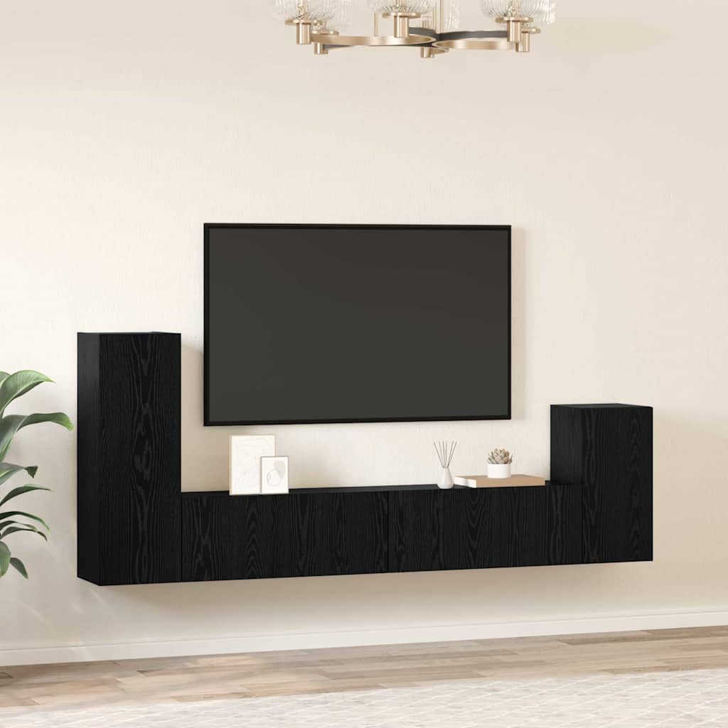 4-tlg. TV-Schrank-Set Weiß Holzwerkstoff