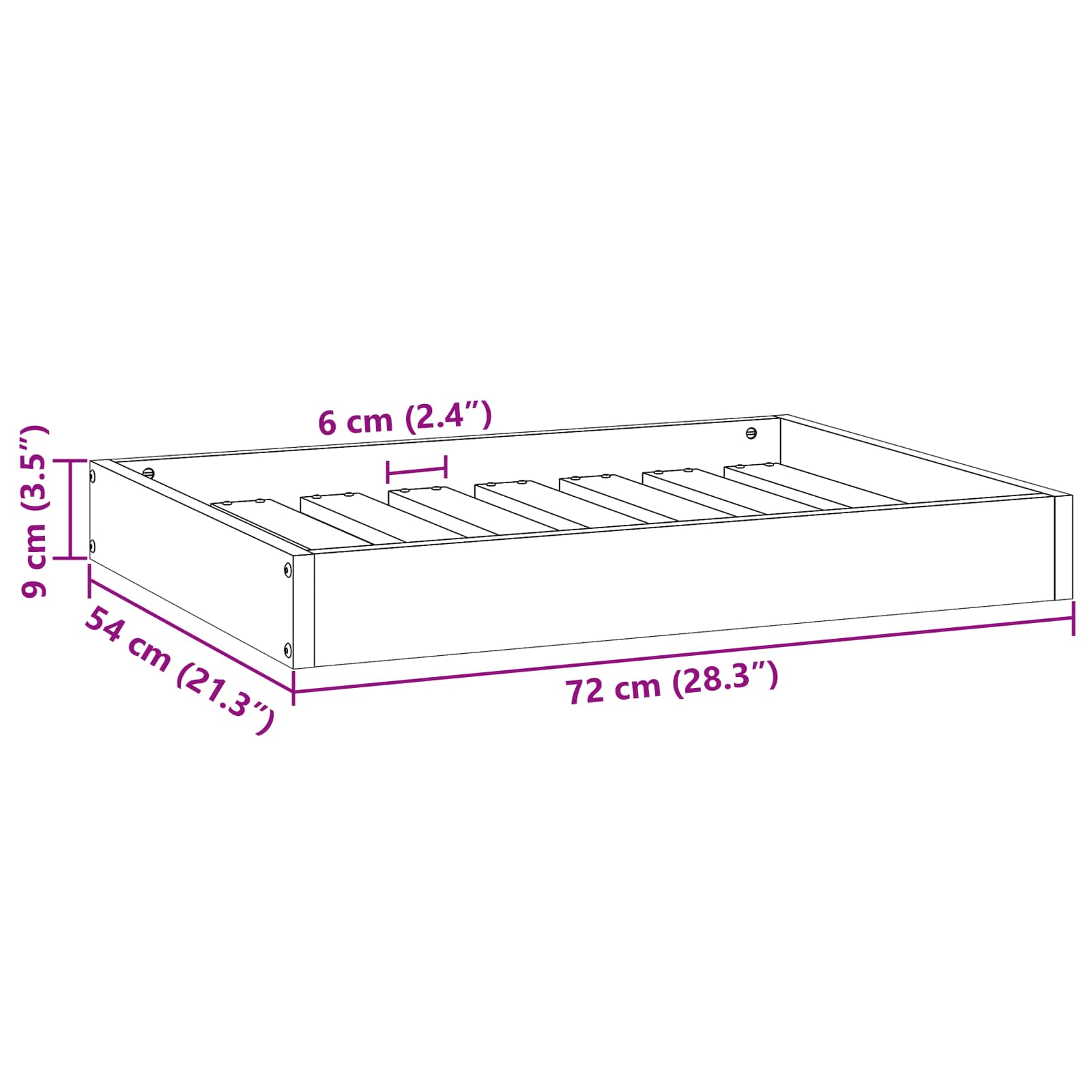 Hundebett 51,5x44x9 cm Massivholz Kiefer