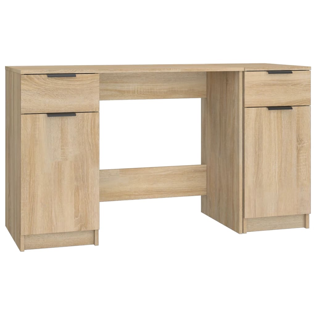 Schreibtisch mit Beistellschrank Weiß Holzwerkstoff