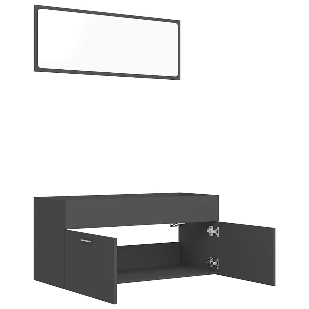 2-tlg. Badmöbel-Set Weiß Holzwerkstoff