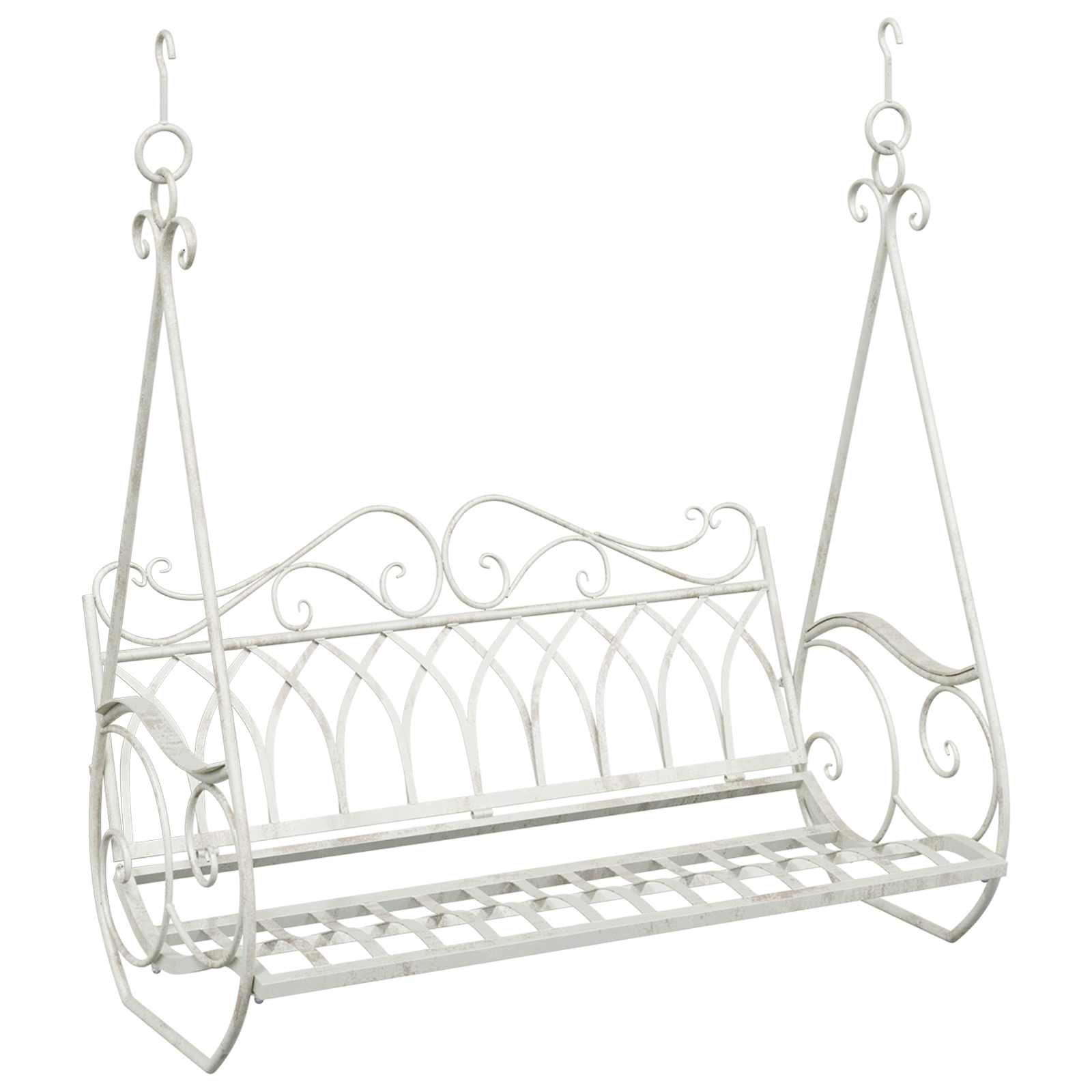 Schaukelbank Stahl 71 x 75 x 59 cm Antik Weiß