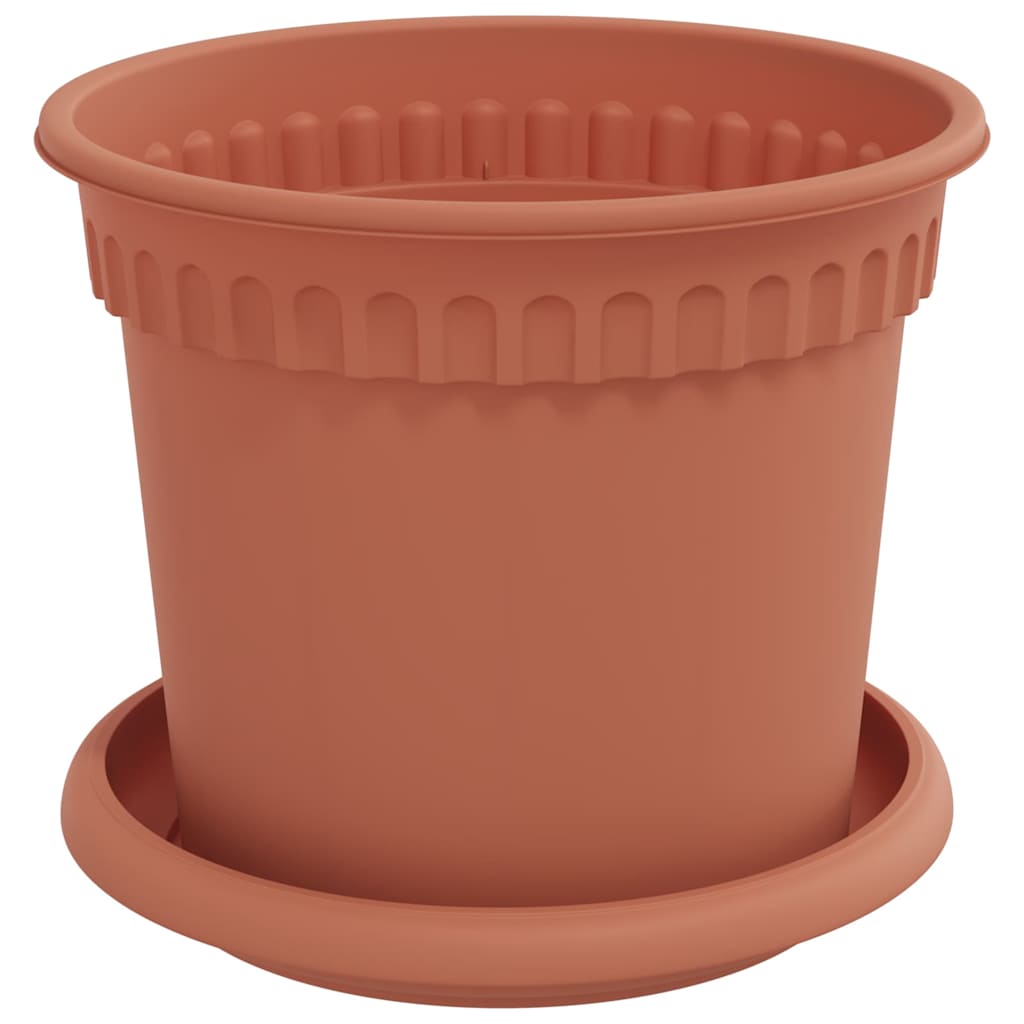 Blumentöpfe 6 pcs Ziegelrot Ø 12,5 x 10 cm Kunststoff