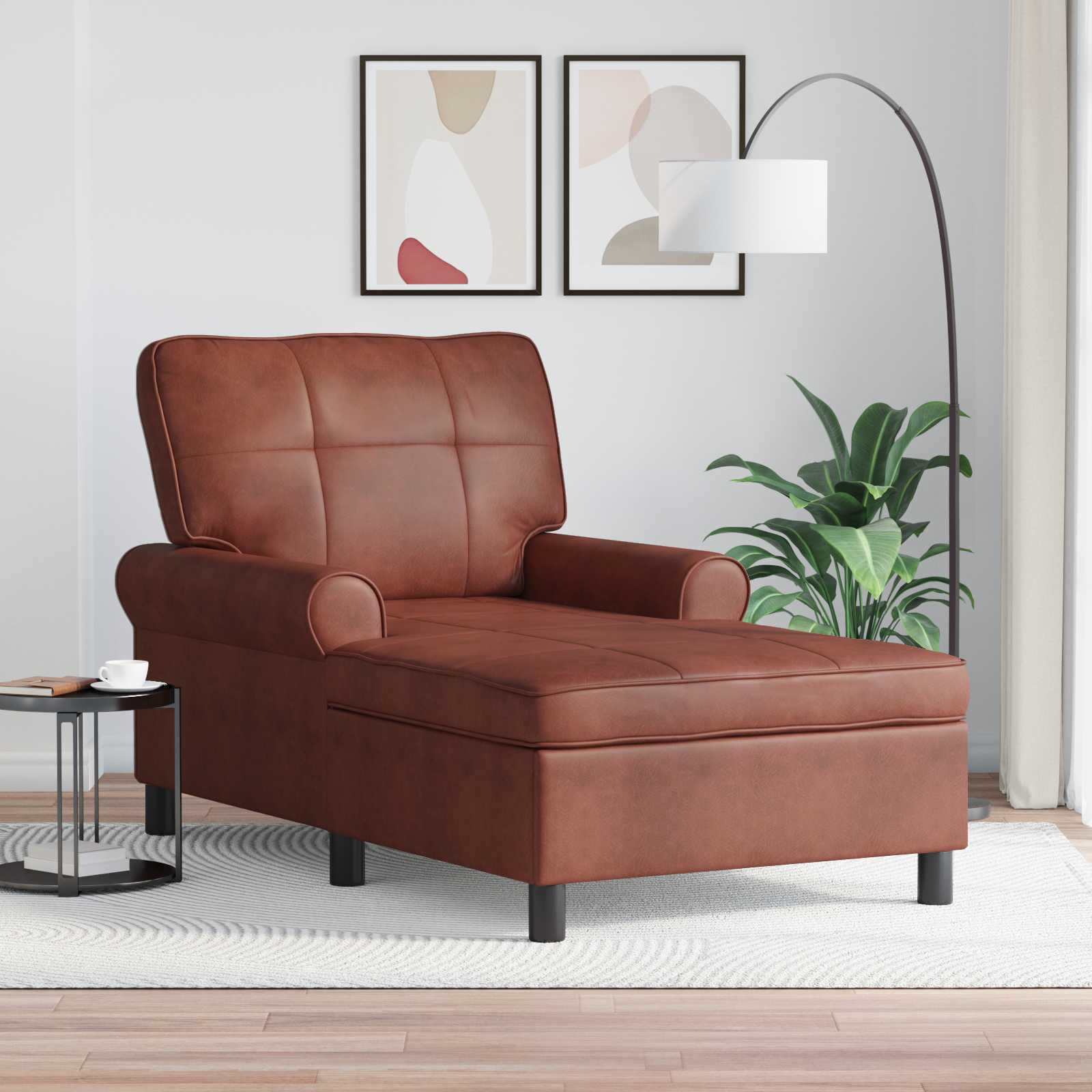 Lounge-Liege mit Kissen Schwarz 91 x 157 x 91 cm Kunstleder