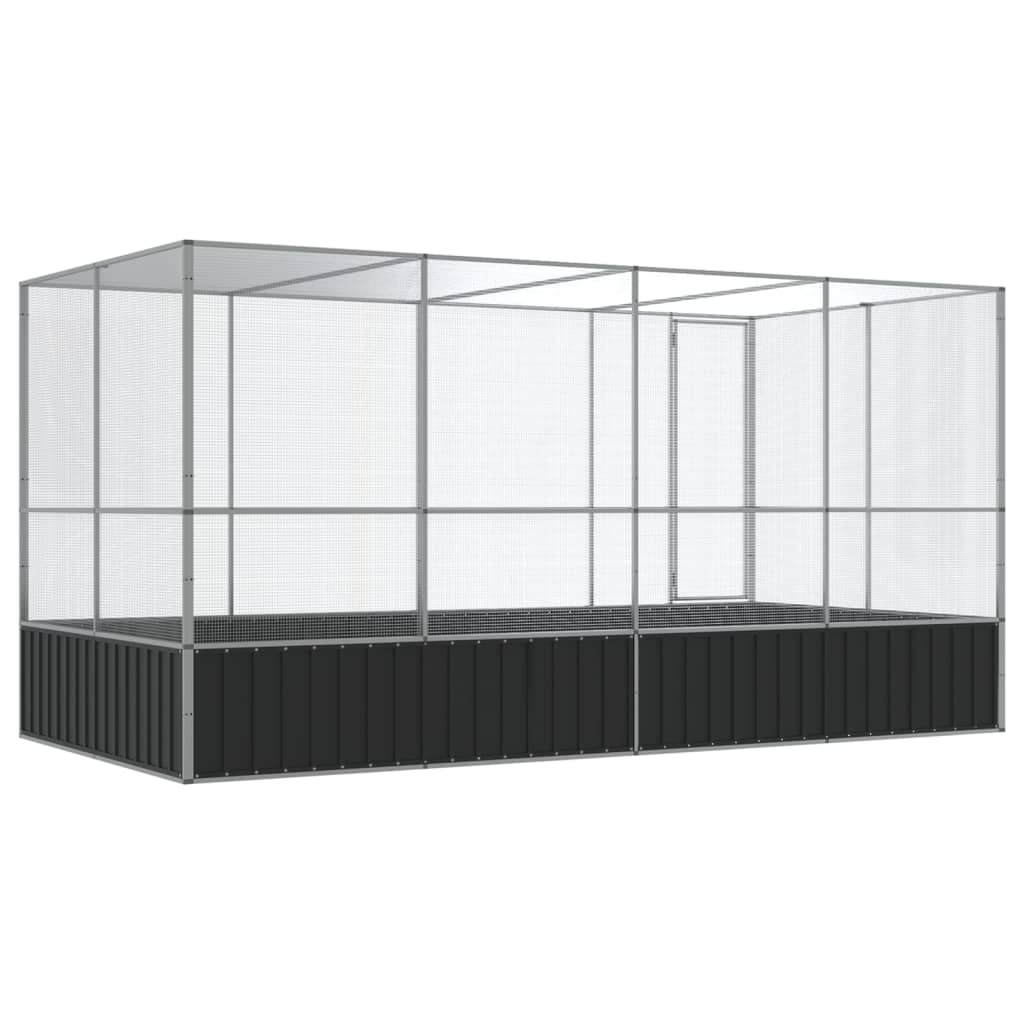 Voliere Silbern 210,5x107x212 cm Stahl