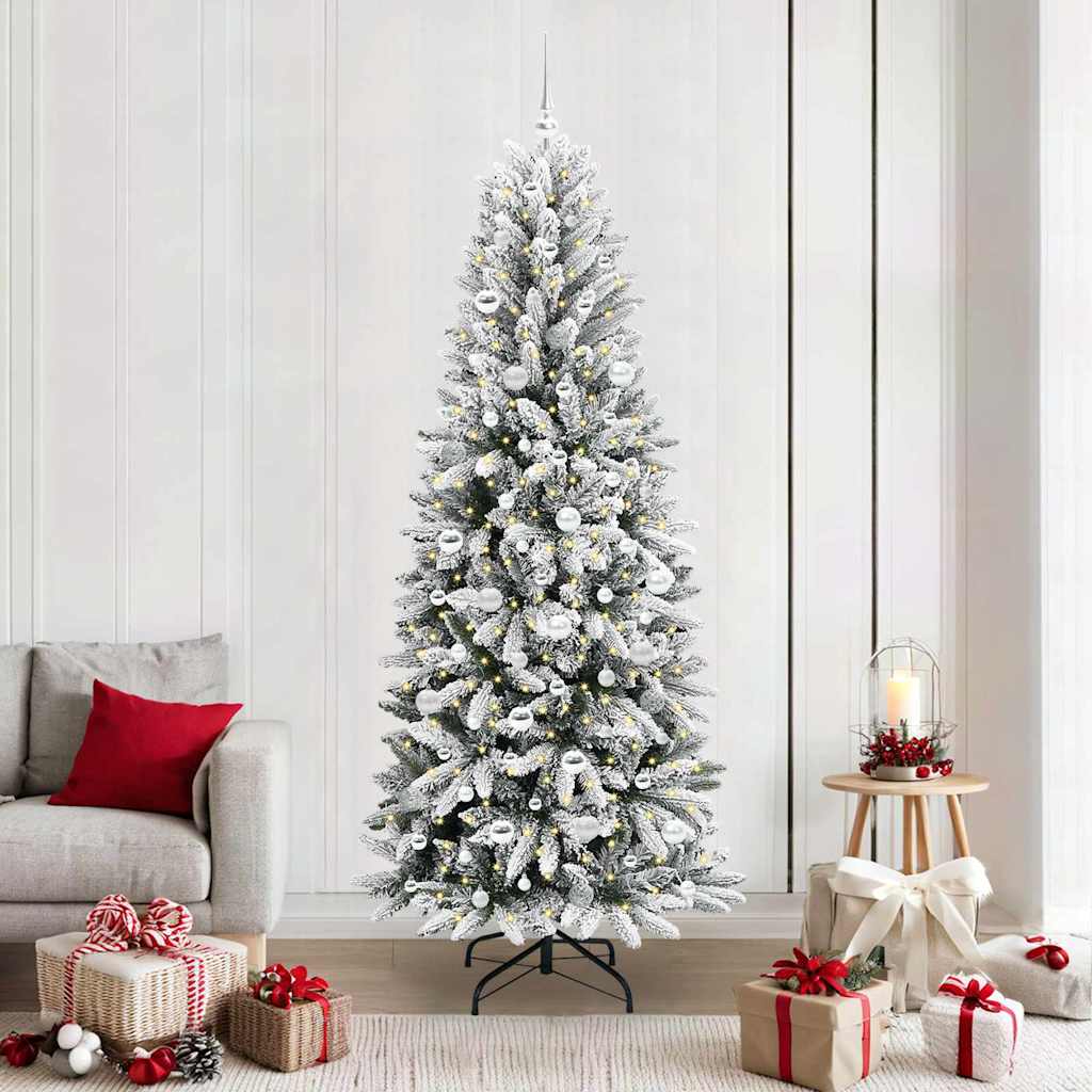 Künstlicher Weihnachtsbaum mit 150 LEDs mit Ständer Weiß 120 cm
