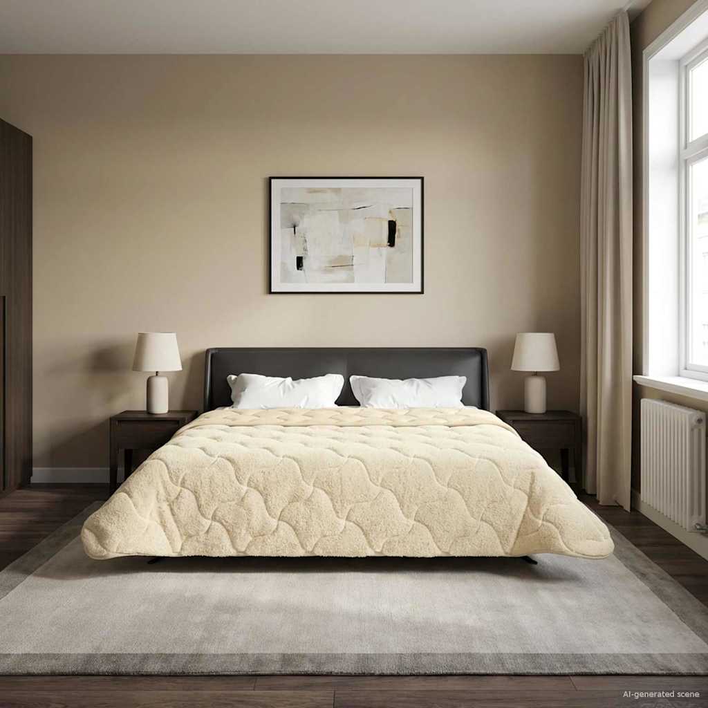 Sommerdecke Anthrazit 135 x 200 cm Mikrofaser und Teddy-Fleece