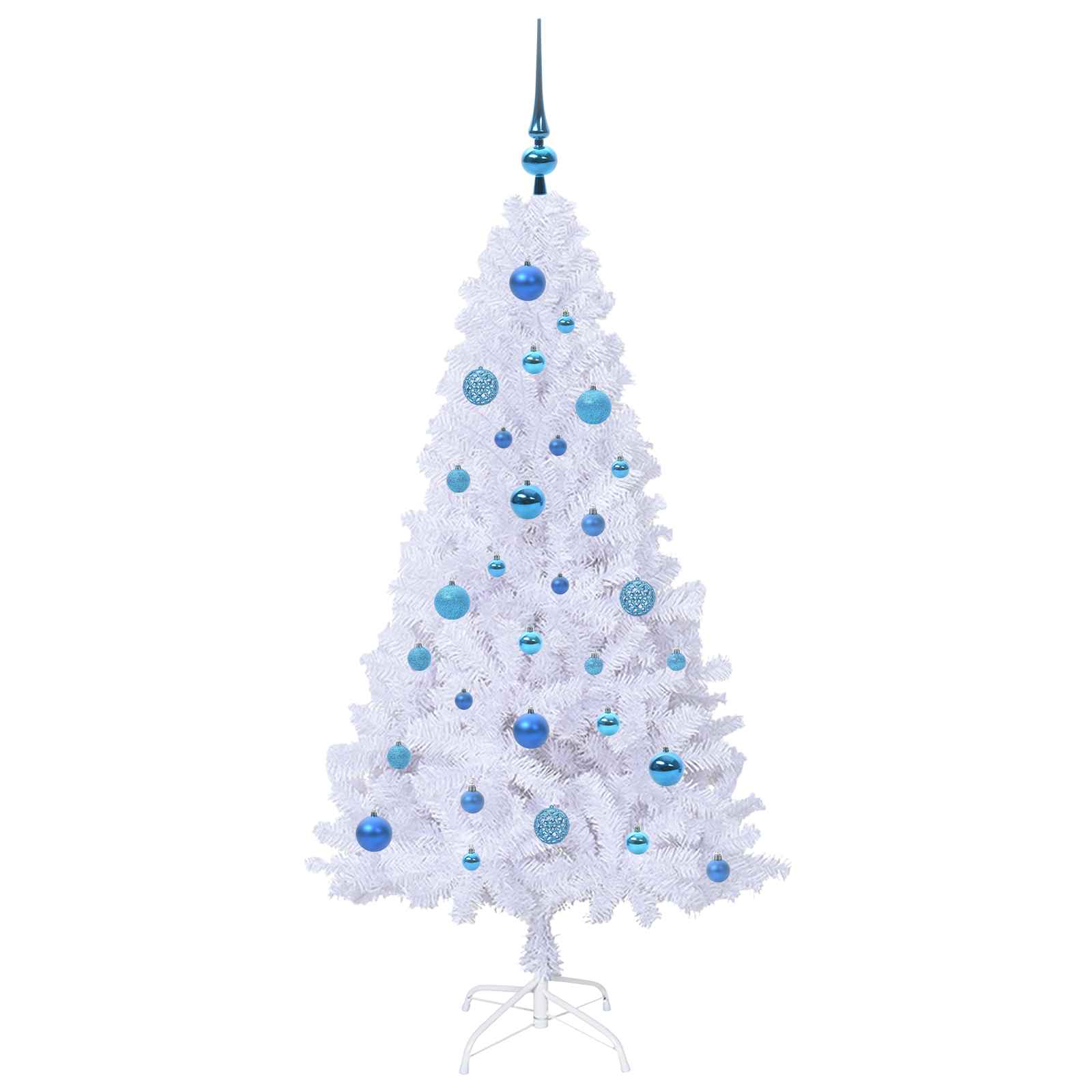 Künstlicher Weihnachtsbaum Weiß 120 cm PVC und Stahl