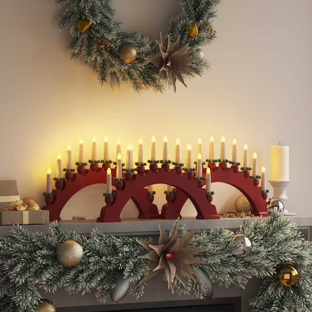 Weihnachtskerzenbogen mit 10 LED Kerzen Braun 47 x 5 x 29 cm