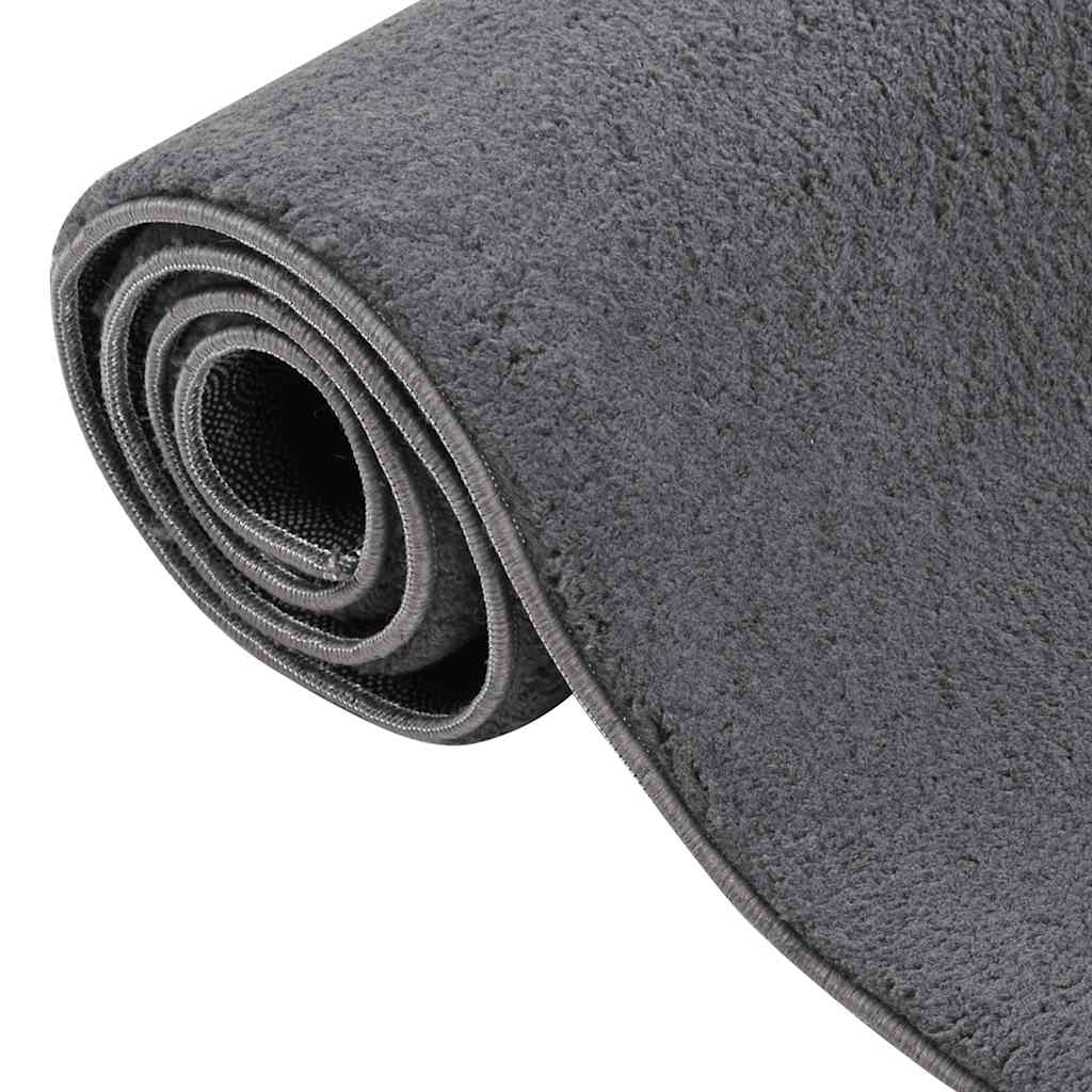 Teppich Waschbar Flauschig Kurzflor 160x230 Rutschfest Schwarz
