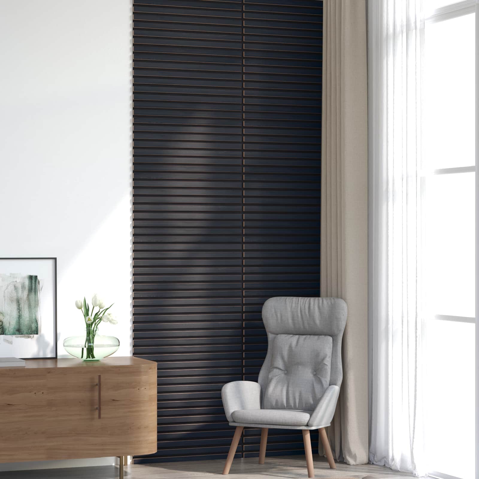 Wandpaneele 8 pcs Natur 60,5 x 60 cm