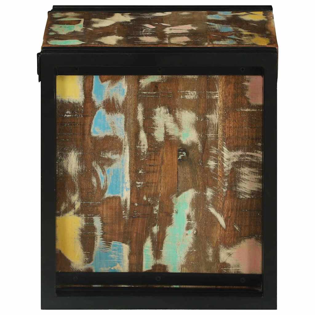 Weinregal Braun und Schwarz 35 x 35 x 39 cm Massivholz Mango