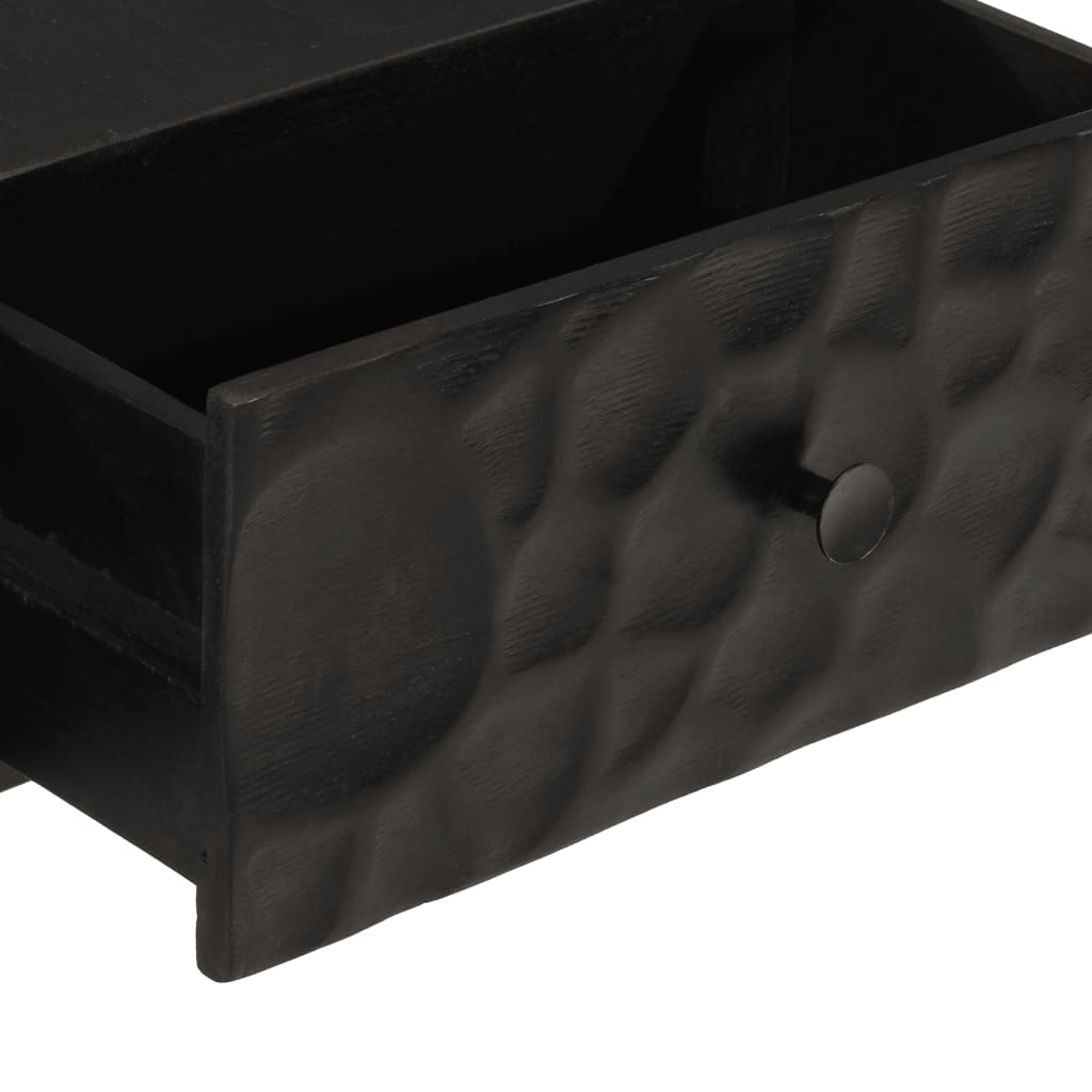 Nachttisch Schwarz 40x30x50 cm Massivholz Mango und Eisen