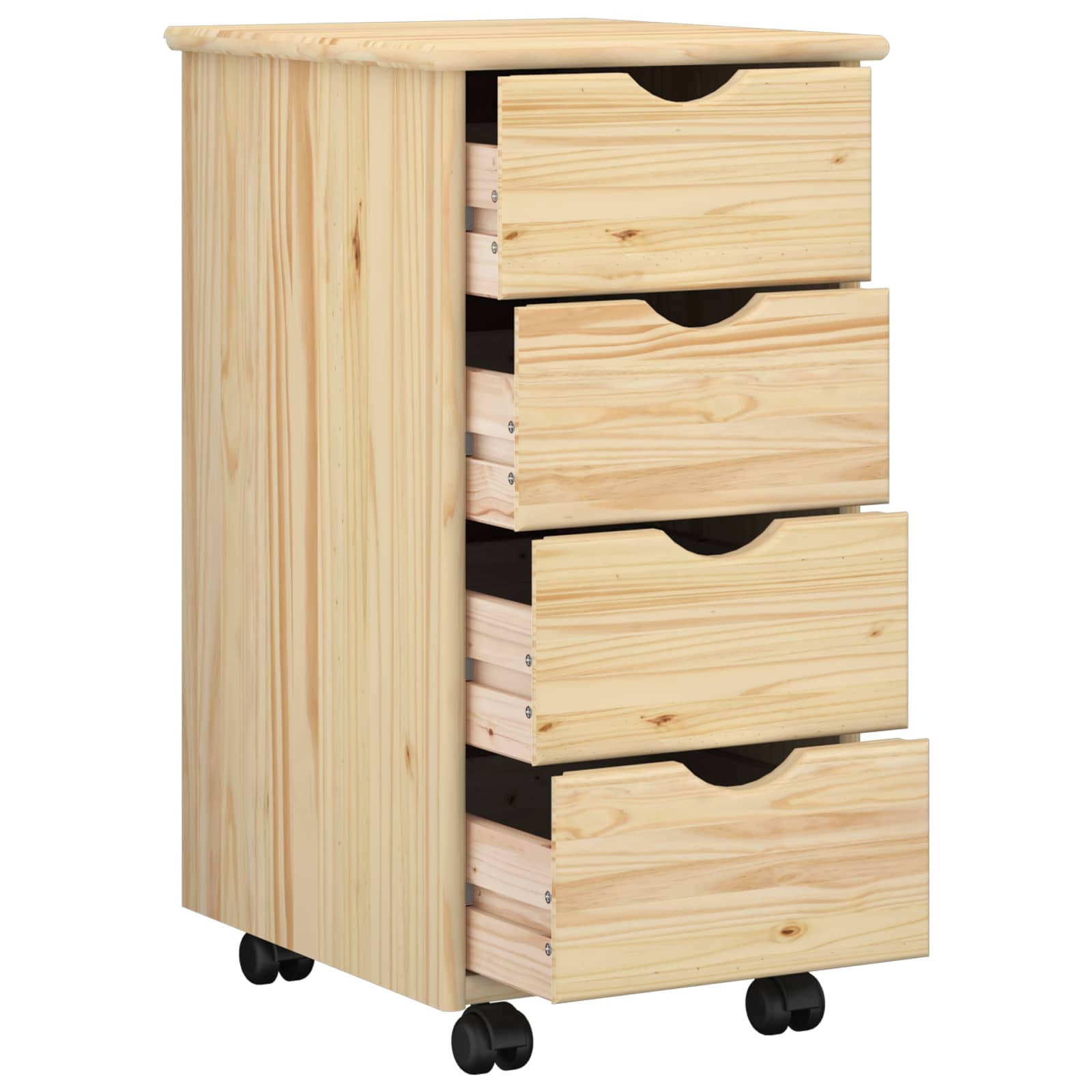 Rollschrank Honigbraun 34 x 39 x 65,5 cm Massivholz Kiefer
