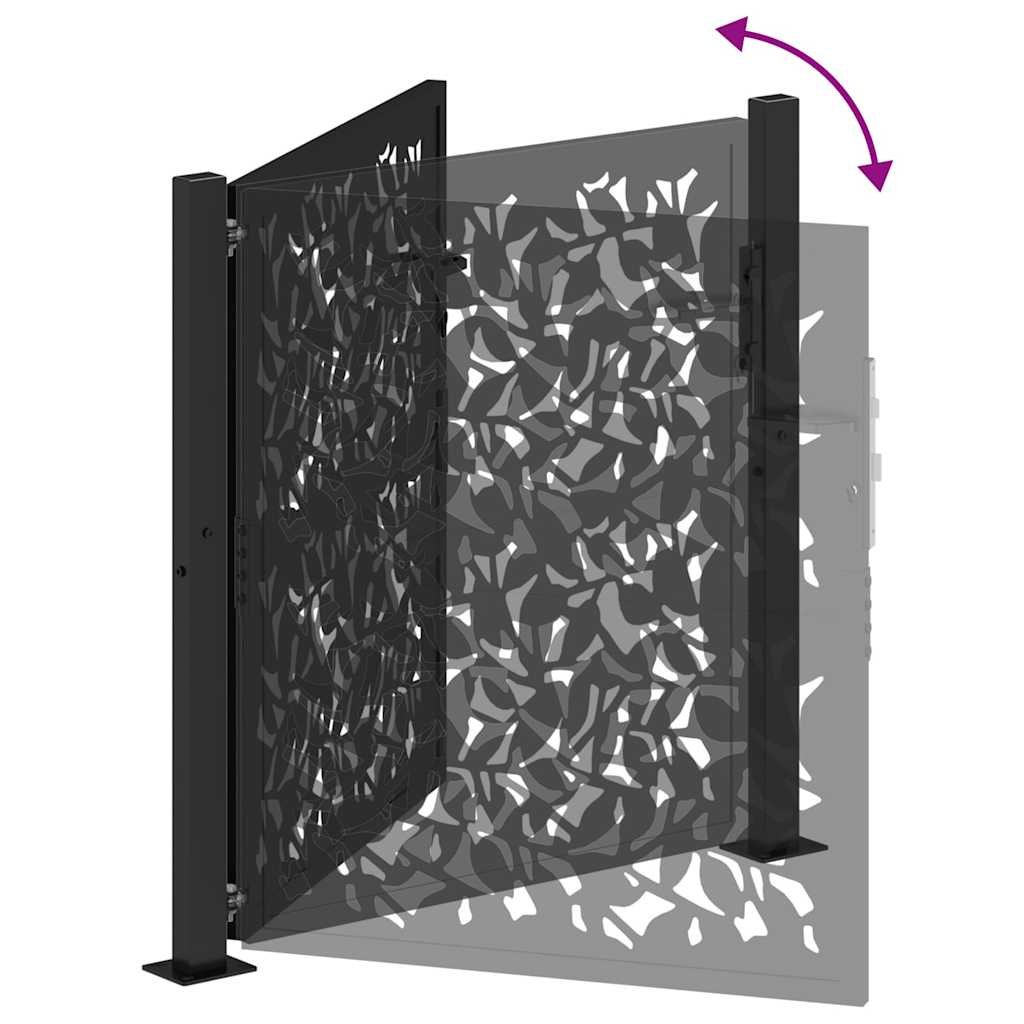 Gartentor Schwarz 100x100 cm Stahl Lichtdesign