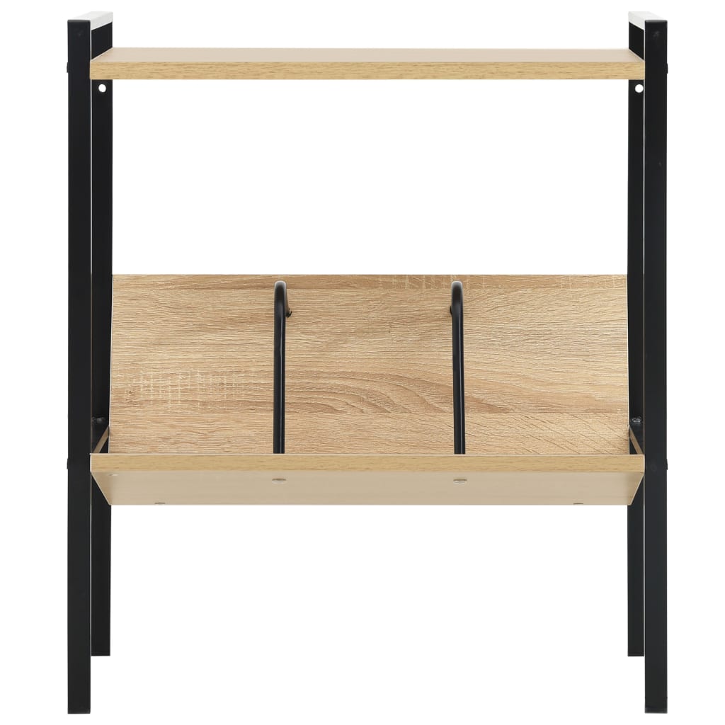 Bücherregal 2 Regalböden Schwarz 52x28x59 cm Holzwerkstoff