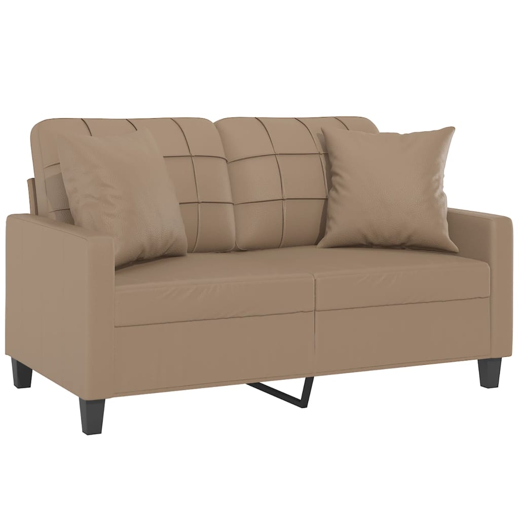 3-Sitzer-Sofa mit Zierkissen Schwarz 180 cm Kunstleder