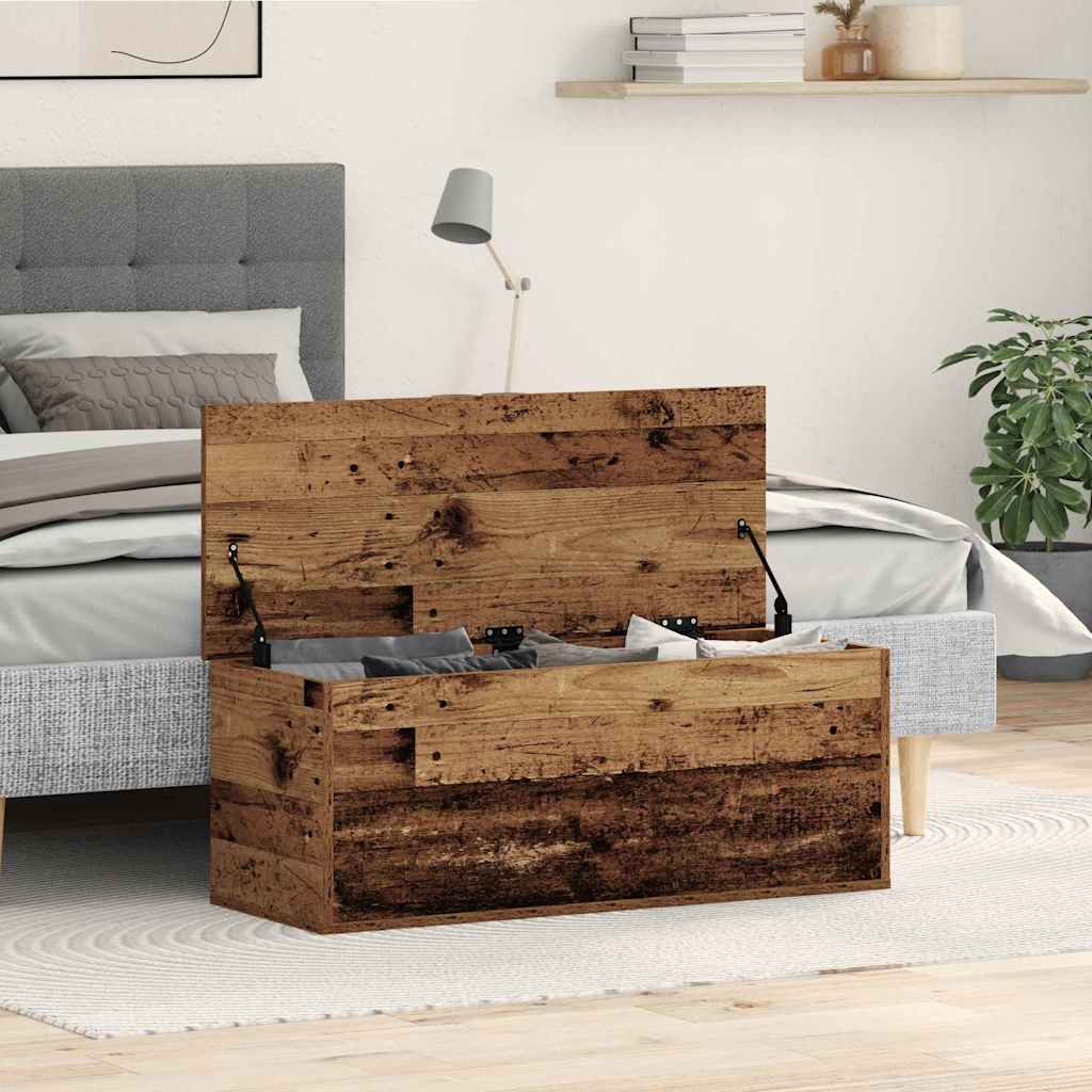 Aufbewahrungstruhe Weiß 84x42x46 cm Holzwerkstoff
