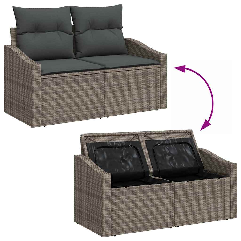 Garten Essgruppe mit Kissen 6 pcs Schwarz und Creme