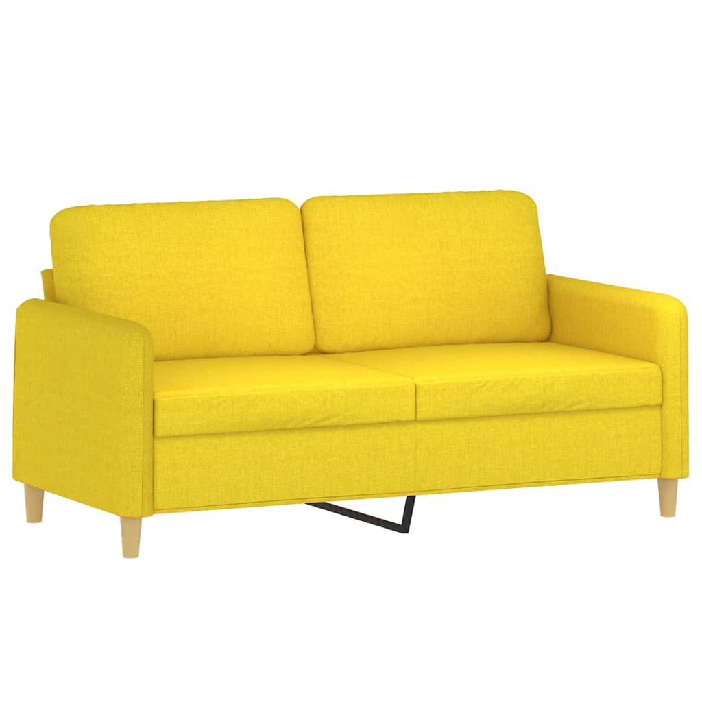 2-Sitzer-Sofa mit Zierkissen Braun 120 cm Stoff