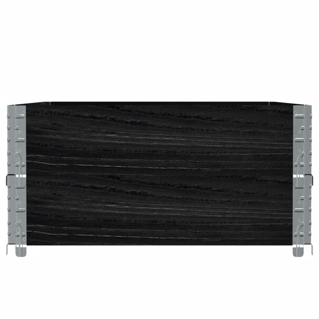 Paletten-Aufsatzrahmen Schwarz 80x60 cm Massivholz Kiefer