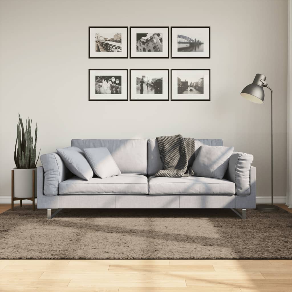 Teppich ISTAN Hochflor Glänzend Anthrazit 100x200 cm