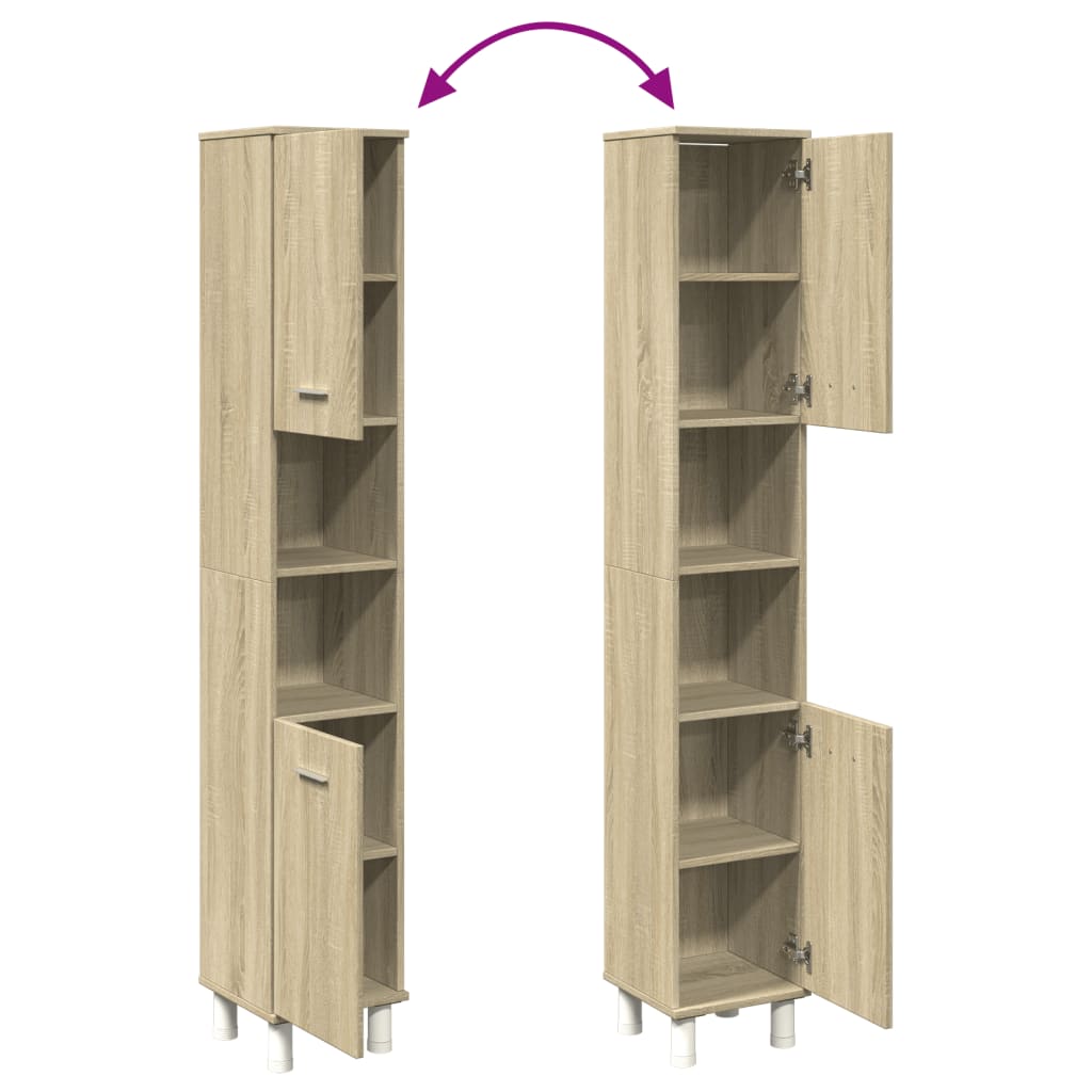 Badezimmerschrank Weiß 30x30x179 cm Holzwerkstoff