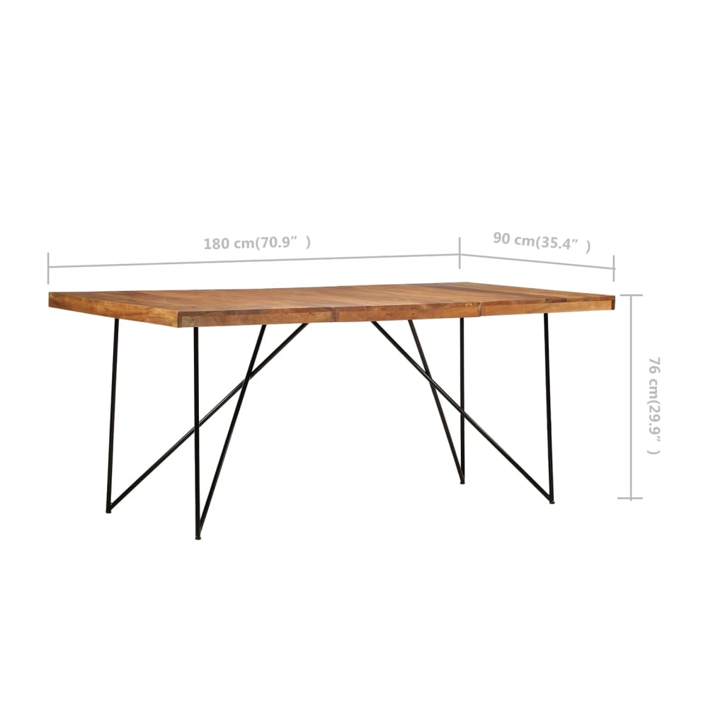 Esstisch 180×90×76 cm Mango Massivholz