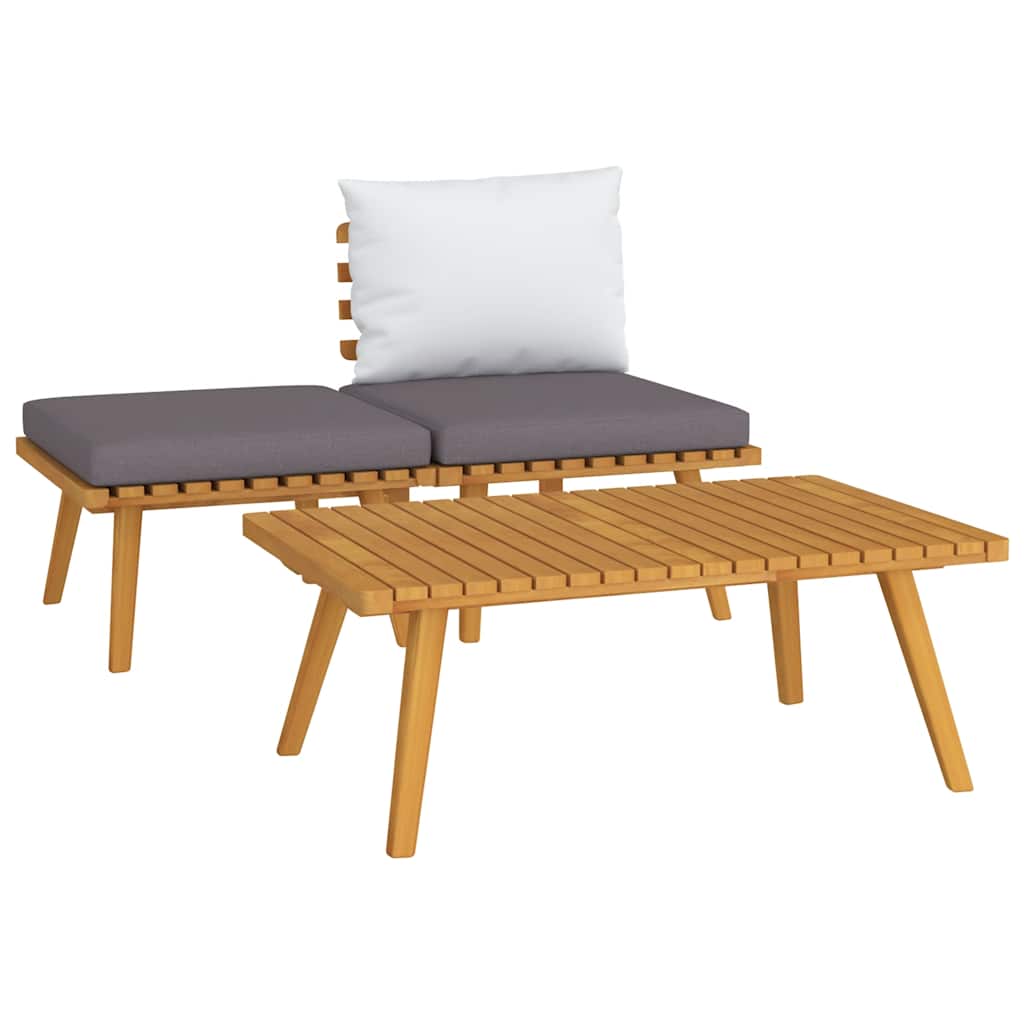 2-Sitzer-Gartensofa mit Kissen Massivholz Akazie
