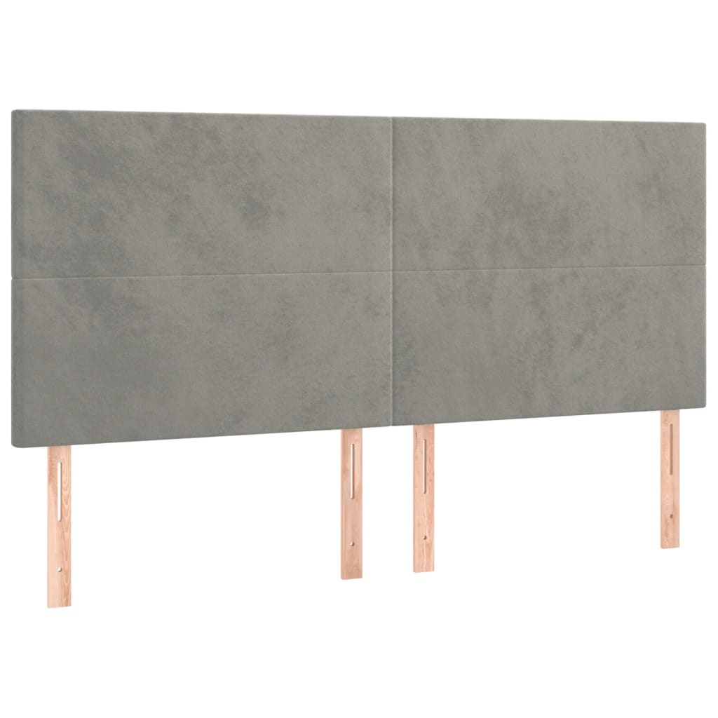 Kopfteil Hellgrau 80x5x118/128 cm Samt