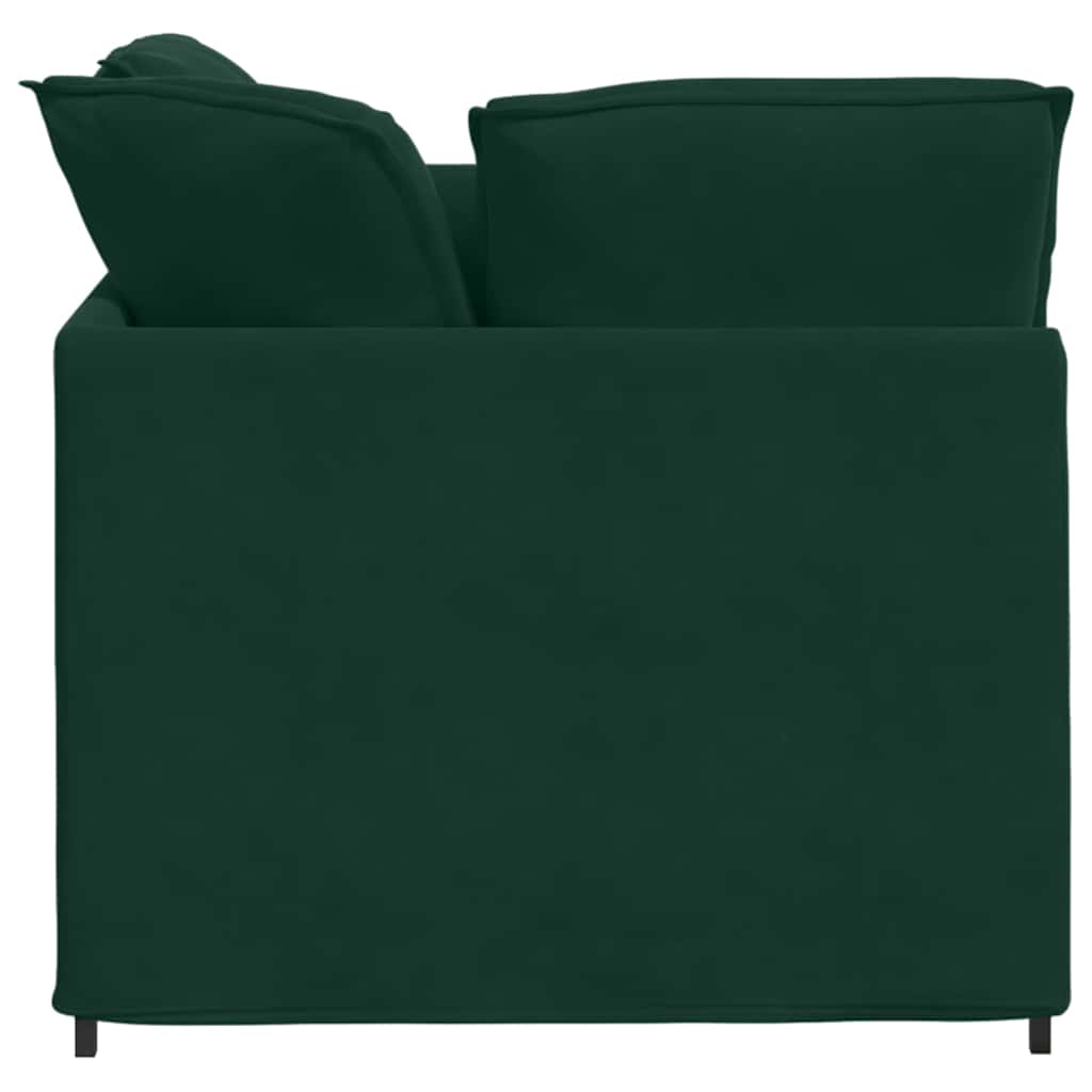 Modulares Sofa mit Fußhocker Kissen Samt Blau