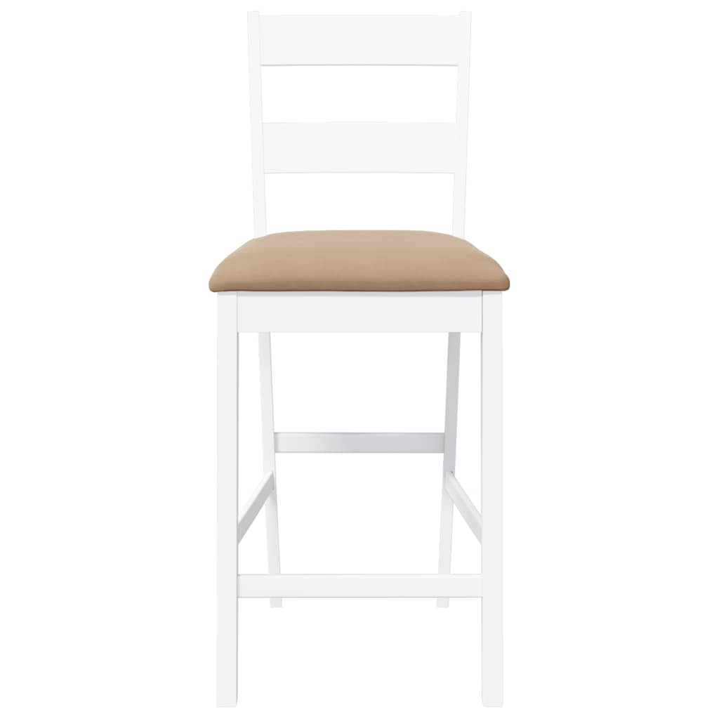 Barhocker mit Kissen 2 Stk. Braun Massivholz Gummibaum
