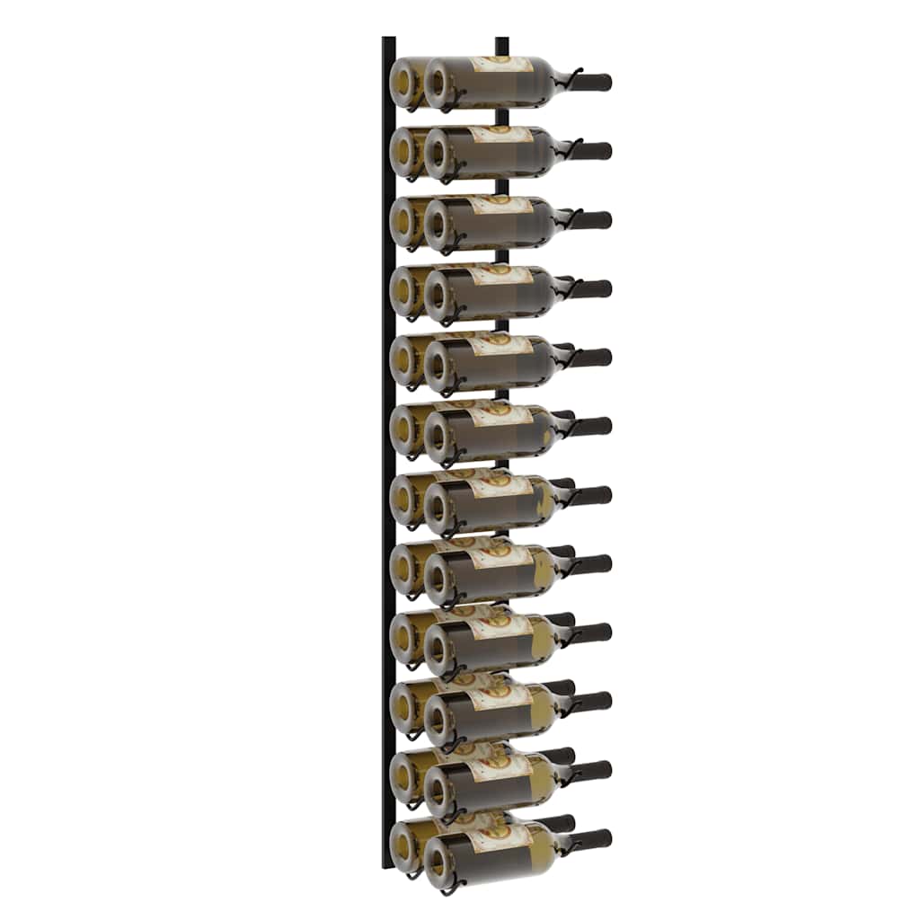 Wand-Weinregal für 24 Flaschen Schwarz Eisen