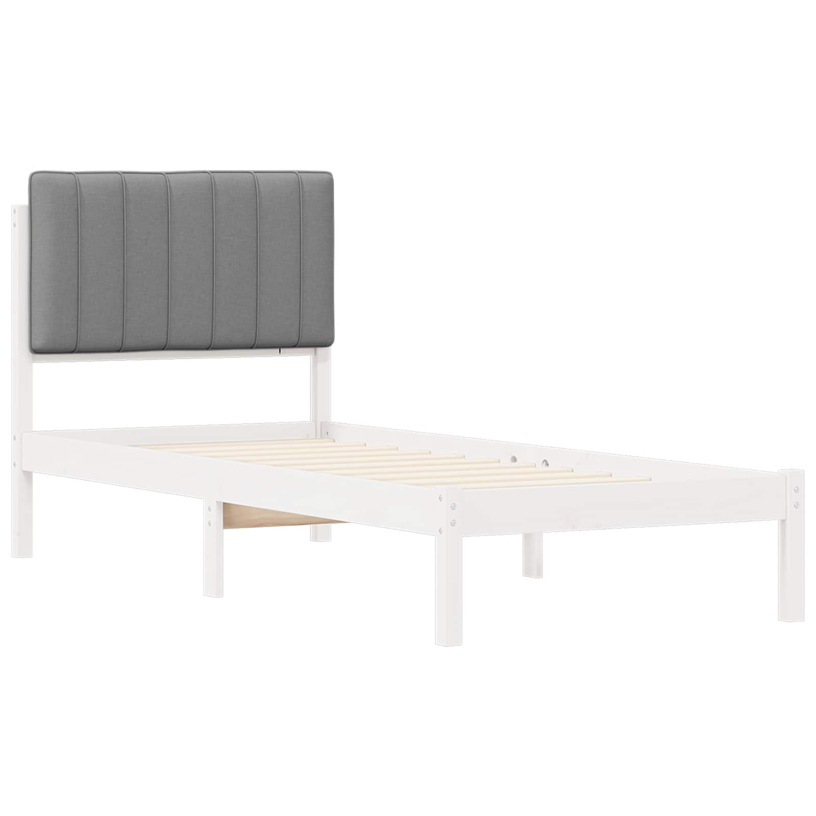 Bettgestell mit gepolstertem Kopfteil Hellgrau 200 x 200 cm