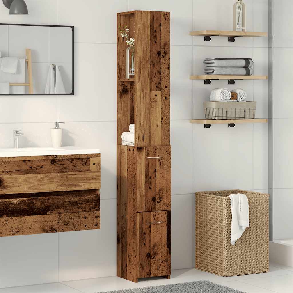 Badschrank Weiß 25x26,5x170 cm Holzwerkstoff