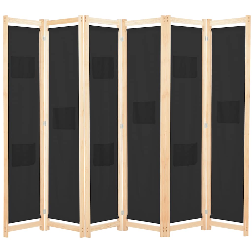 5-teiliger Raumteiler Creme 200 x 170 x 4 cm Stoff