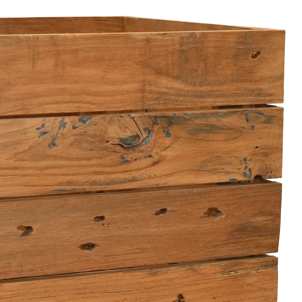 Hochbeet 100x40x72 cm Teak Altholz und Stahl