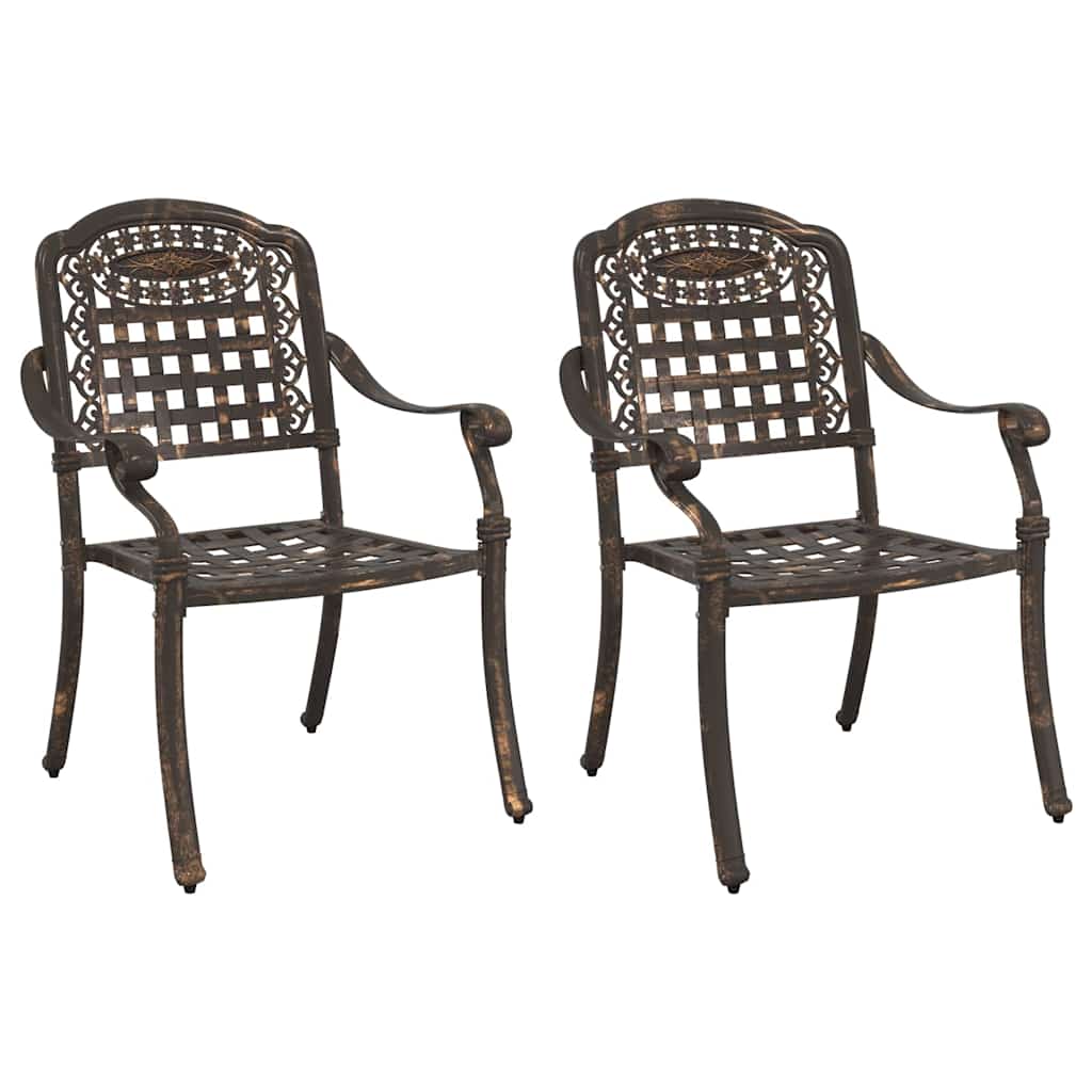 Gartenstuhl 2 pcs Bronze 55 x 56,5 x 91cm Aluminium