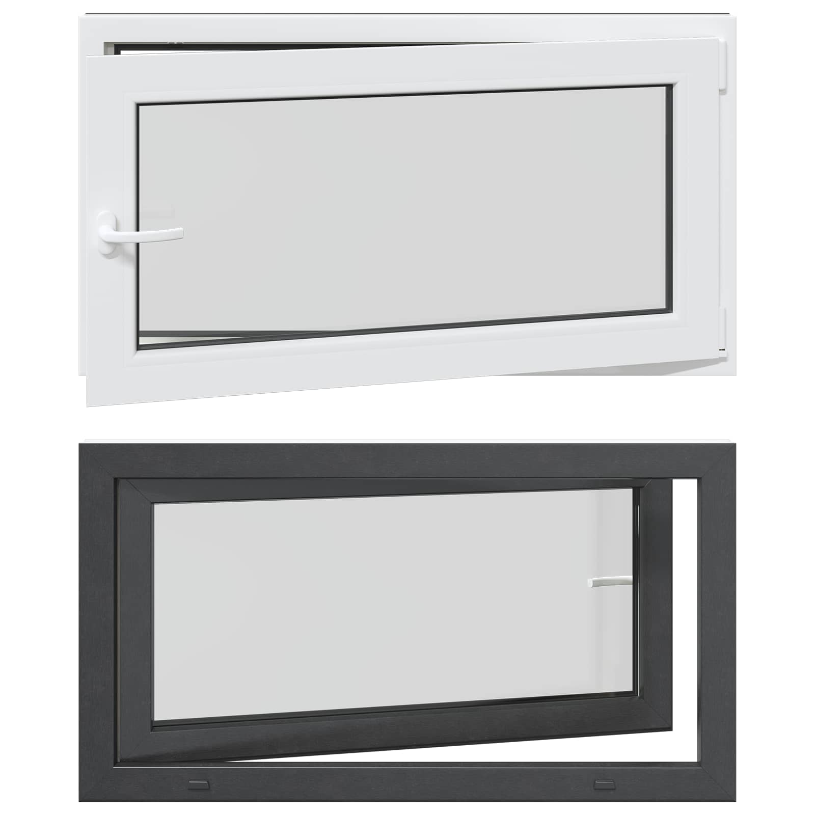 Kellerfenster RISOR 50 x 50 cm PVC und Glas Weiß