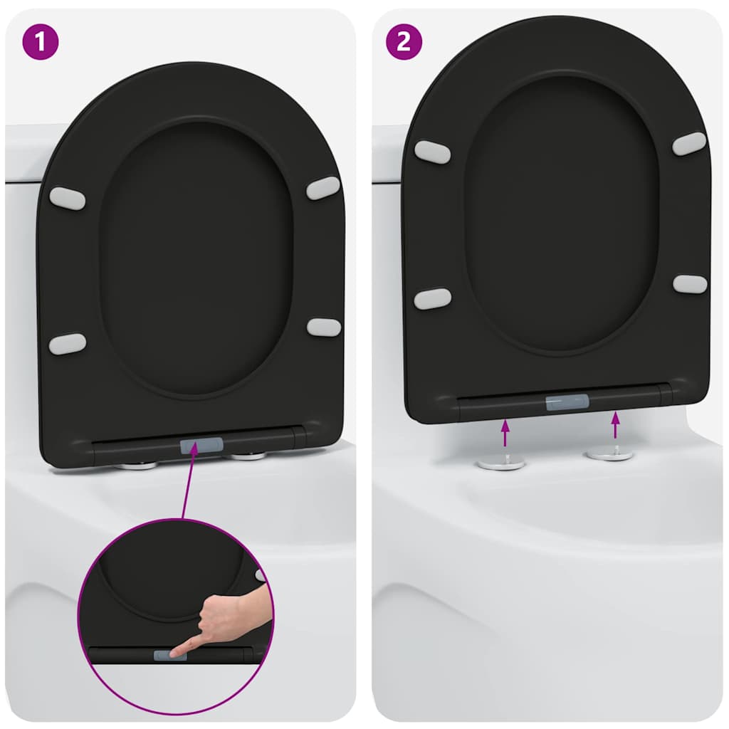 Toilettensitz Anthrazit 47 x 36 x 3,4 cm Duroplast