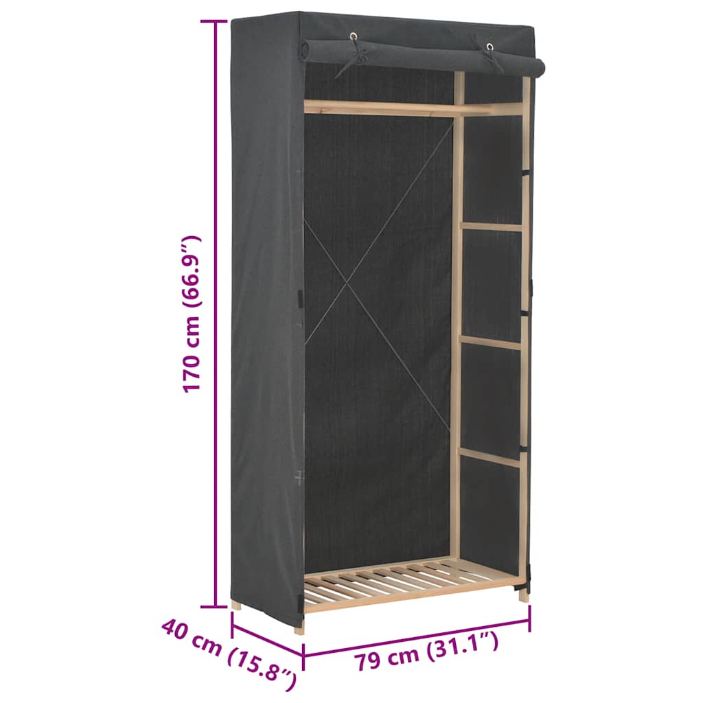 Kleiderschrank Weiß 79 x 40 x 170 cm Stoff