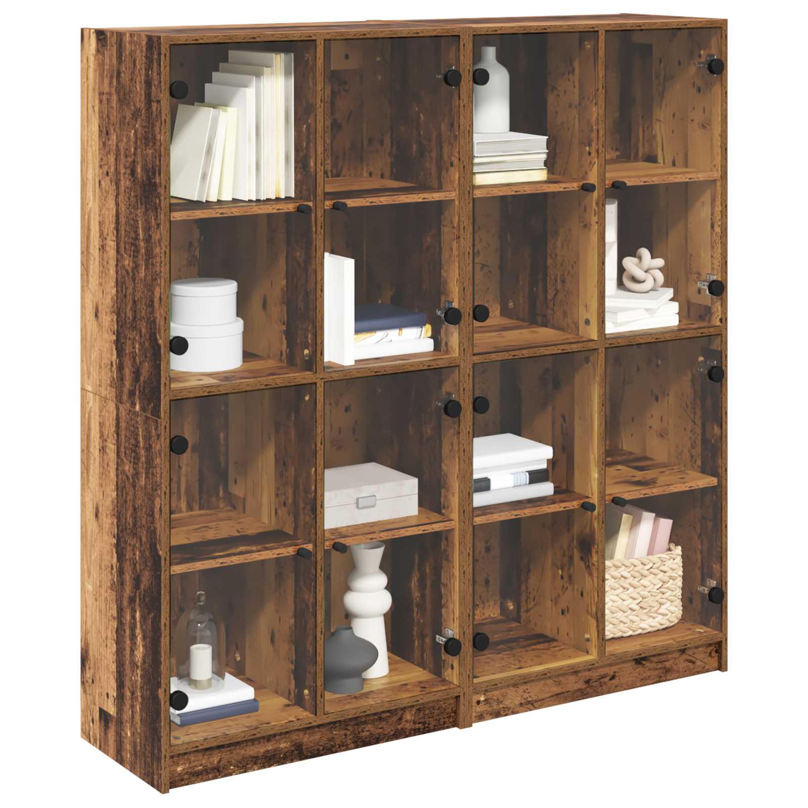 Bücherschrank mit Türen Weiß 136x37x142 cm Holzwerkstoff