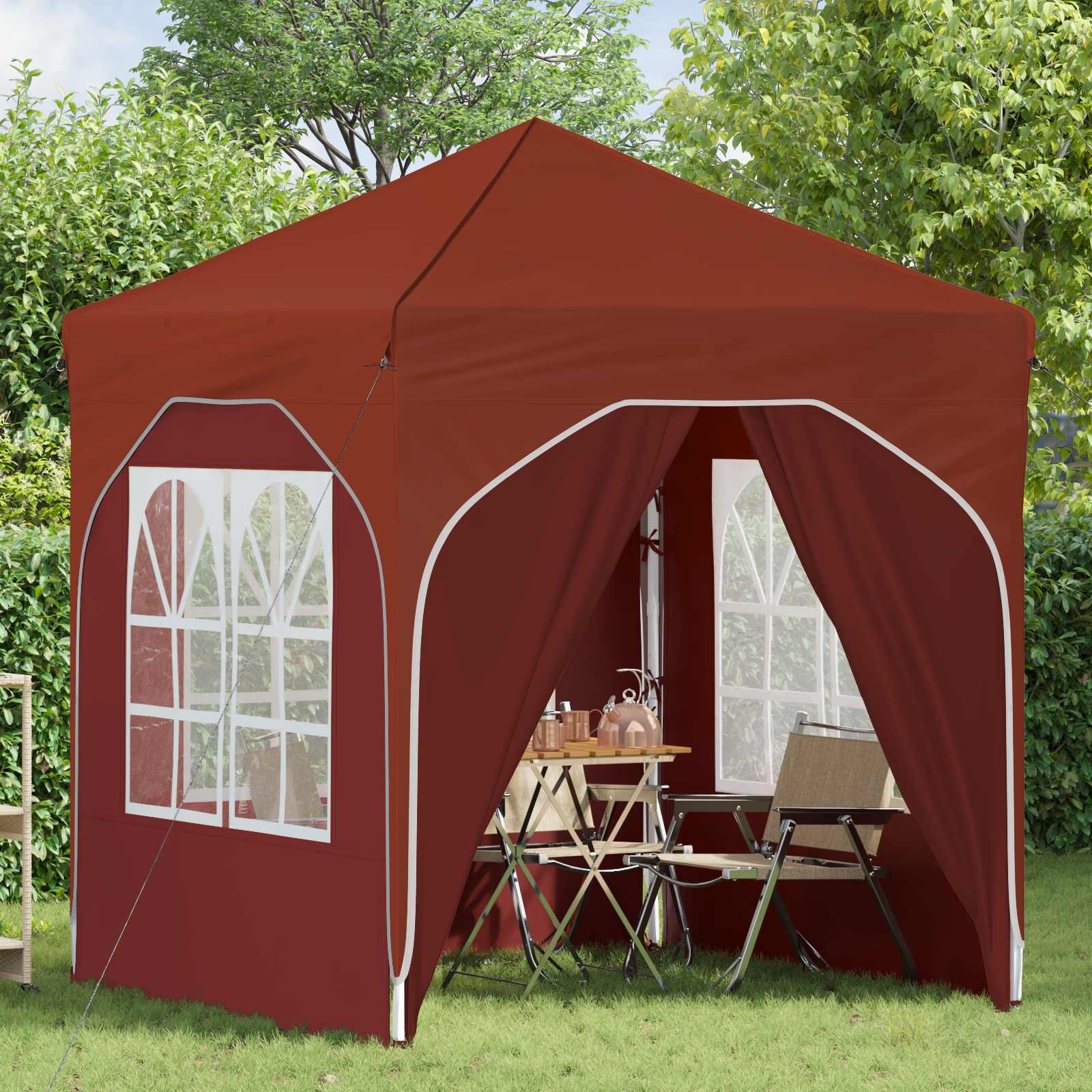 Pop-up Partyzelt 194 x 194 x 245 cm Creme