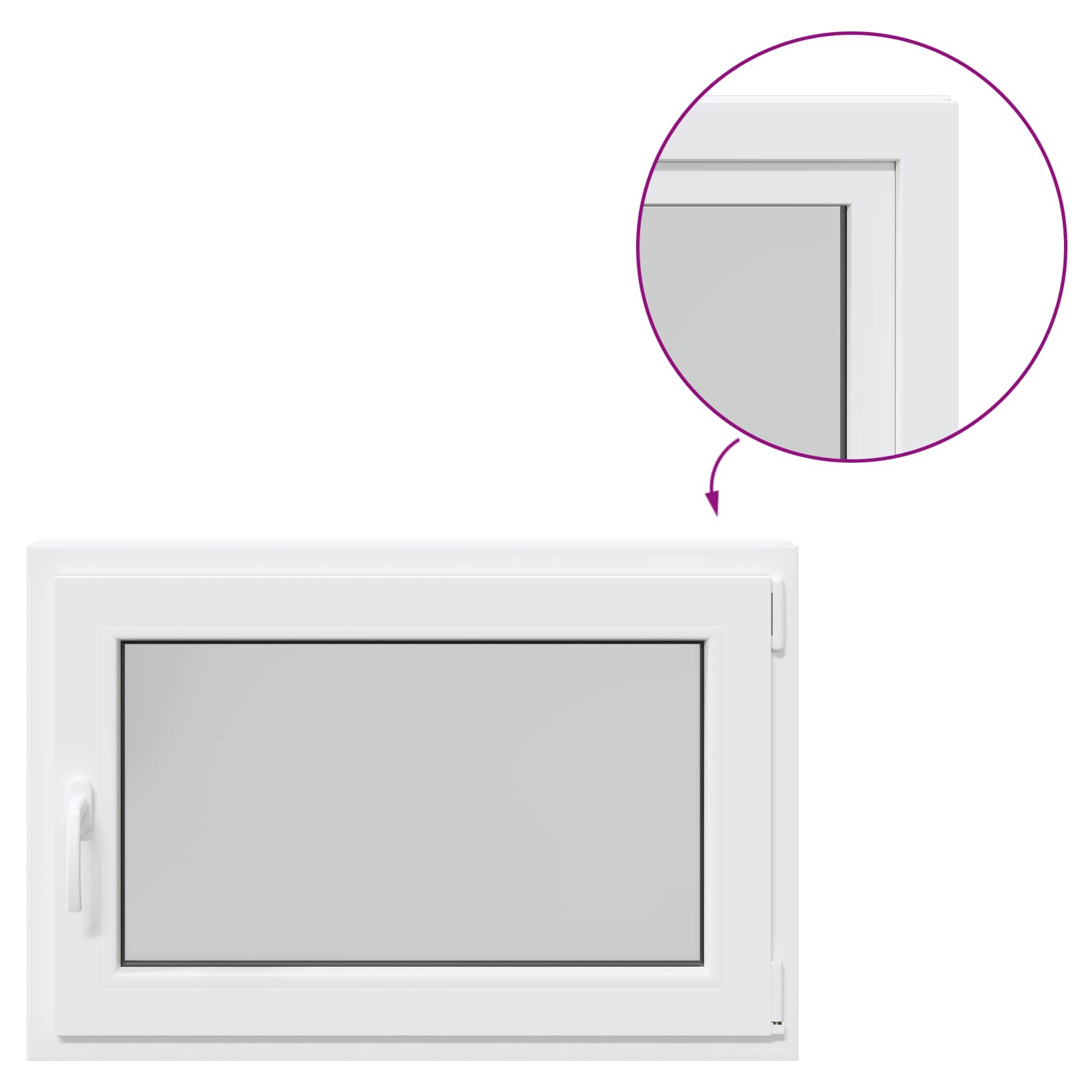 Kellerfenster RISOR 50 x 50 cm PVC und Glas Weiß