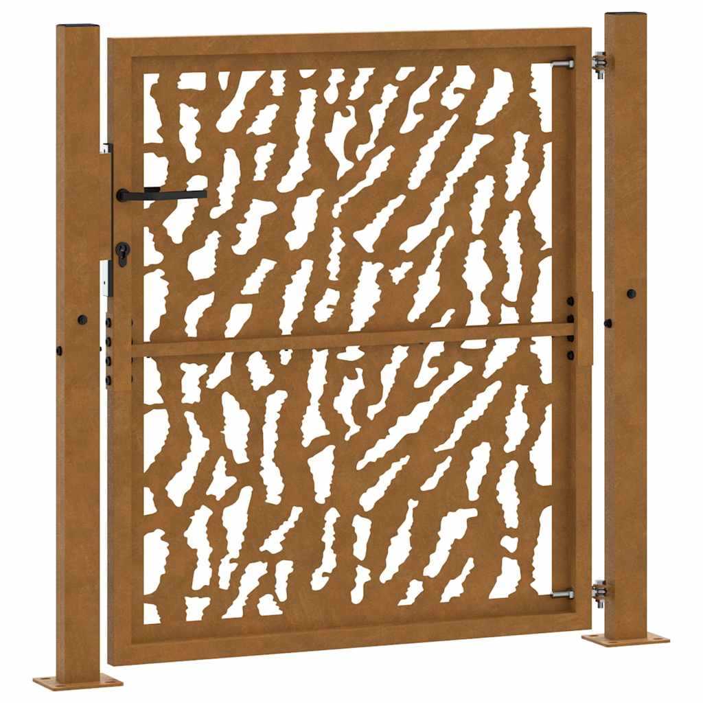 Gartentor Schwarz 100x100 cm Stahl Lichtdesign