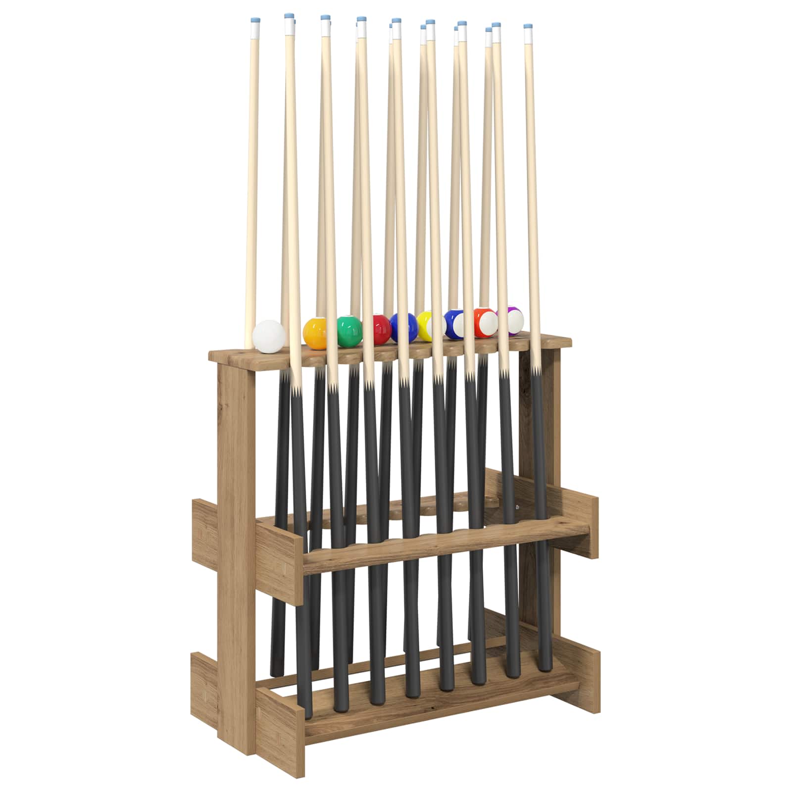 Billardqueue-Ständer Holzwerkstoff 60 x 35 x 60 cm Weiß