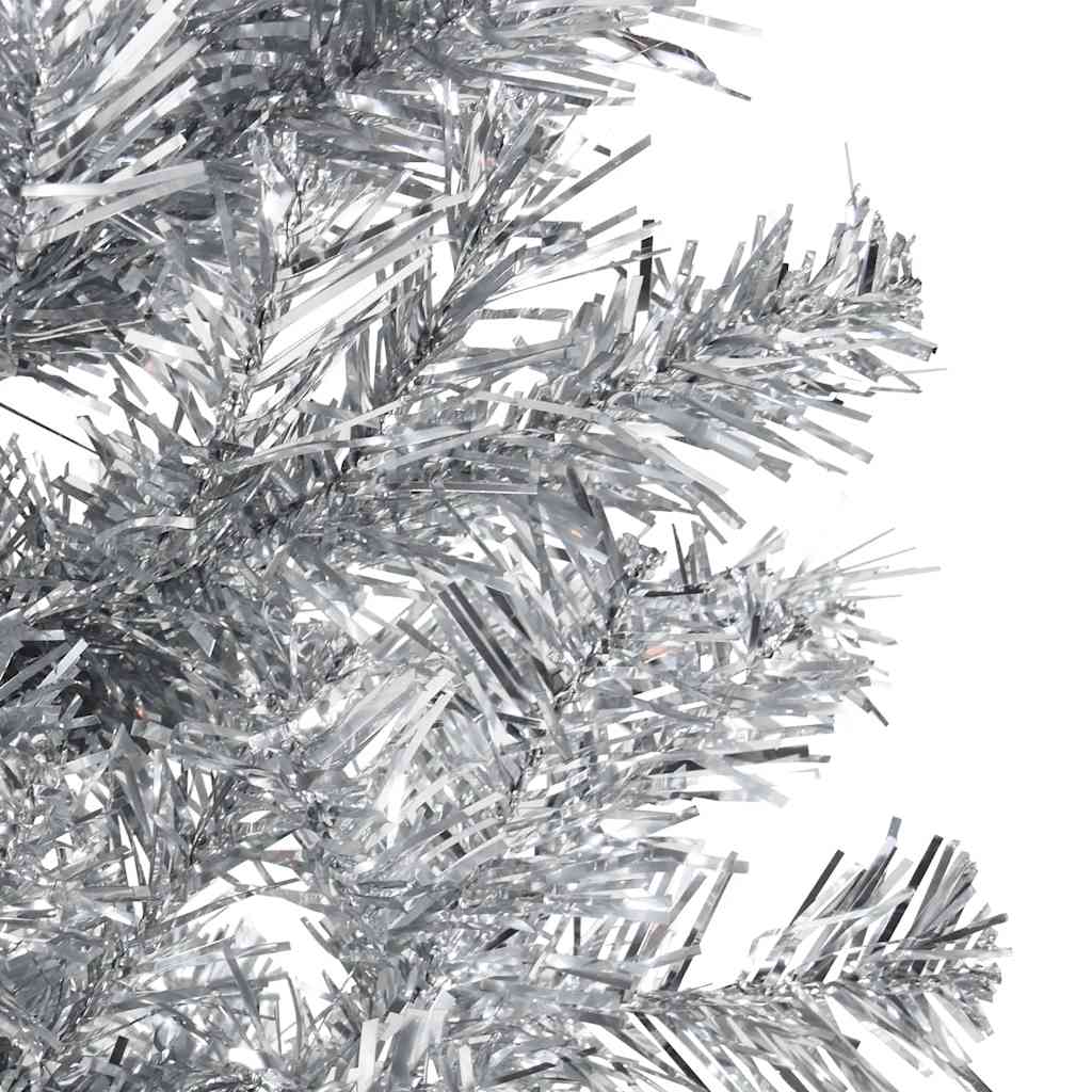 Künstlicher Halb-Weihnachtsbaum mit Ständer Schlank Weiß 180 cm
