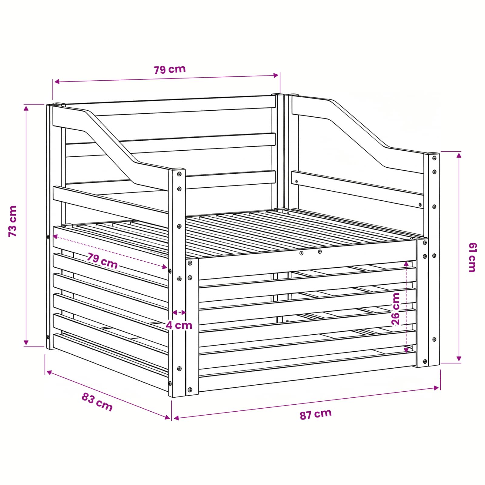 2 Stück Outdoor-Sofa Natur
