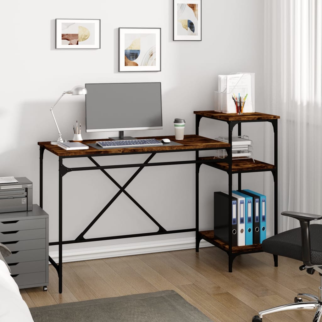 Schreibtisch mit Regal Sonoma-Eiche 135x50x90 cm Holzwerkstoff