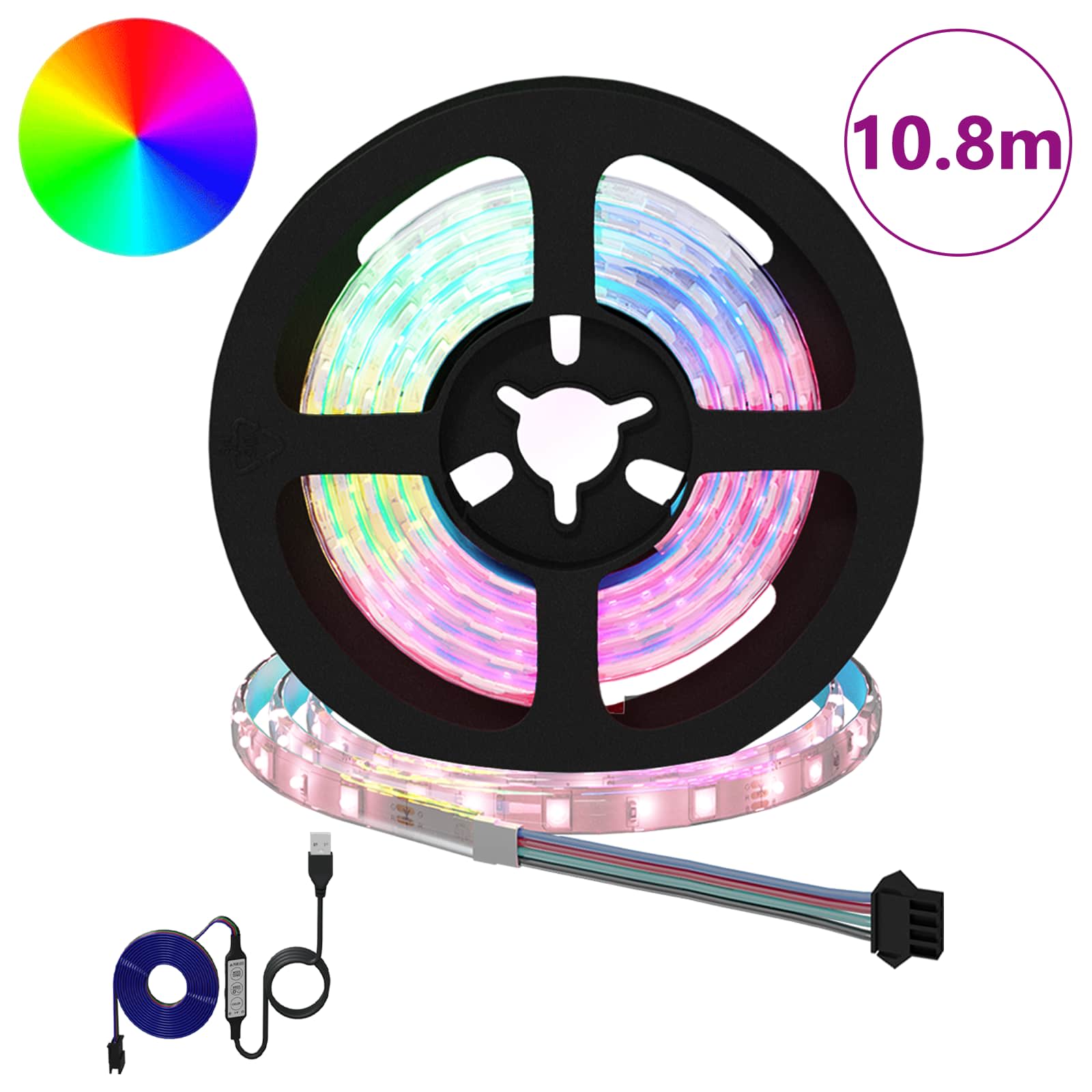 LED Streifen 2 pcs Schwarz und Transparent 3000 mm