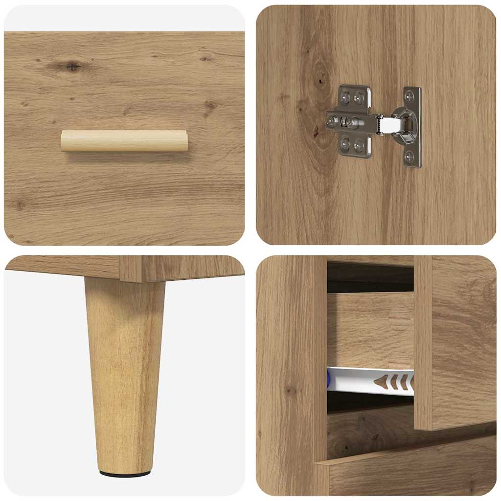 Highboard Altholz 69,5 x 34 x 180 cm Holzwerkstoff